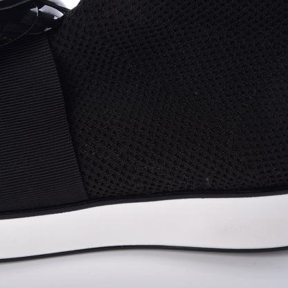 Chanel Knit Patent Calfskin Womens High Top Camellia Sneakers 40 Black 8 of 9