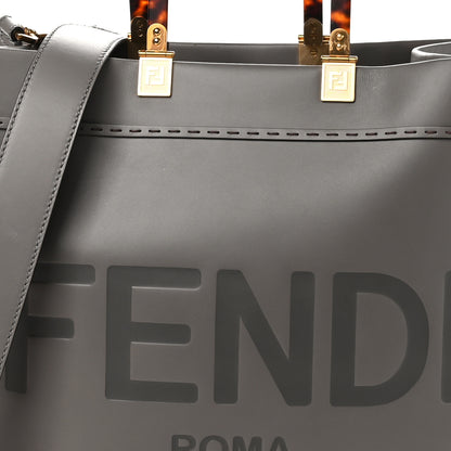 Fendi Vitello King Plexiglass Logo Embossed Medium Fendi Sunshine Shopper Tote Moon 7 of 9