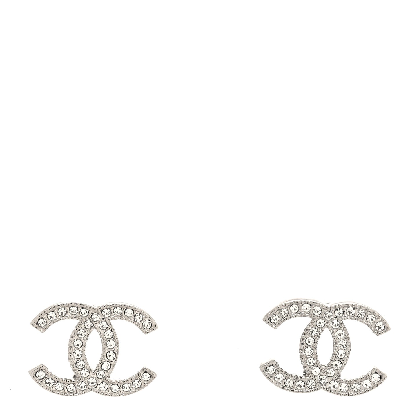 Crystal CC Earrings Silver