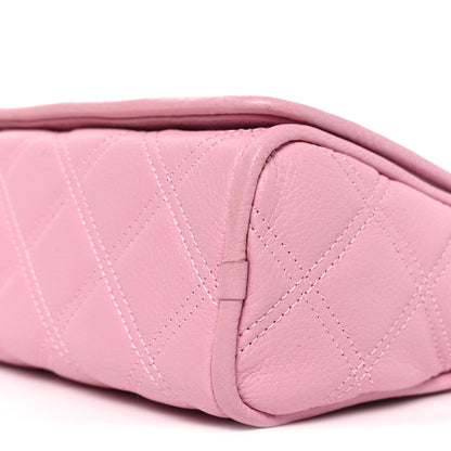 Marc Jacobs Grained Calfskin Quilted Double Stitched Small The Status Shoulder Bag Pink 9 of 9