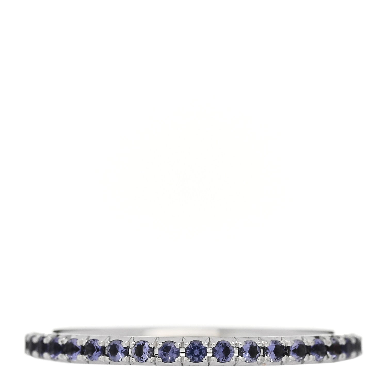 Tiffany 18K White Gold Iolite Metro Ring 48 4.5 3 of 4