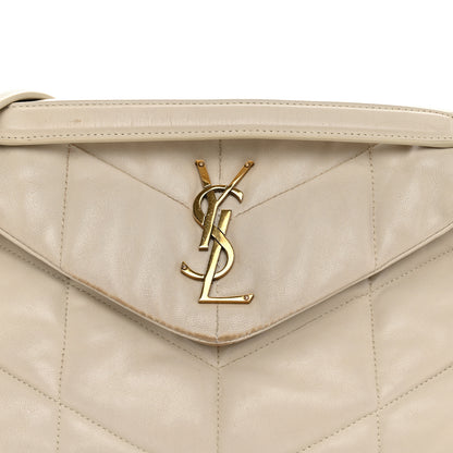 Saint Laurent SAINT LAURENT Lambskin Quilted Small Loulou Puffer Monogram Chain Satchel Crema Soft 7 of 12