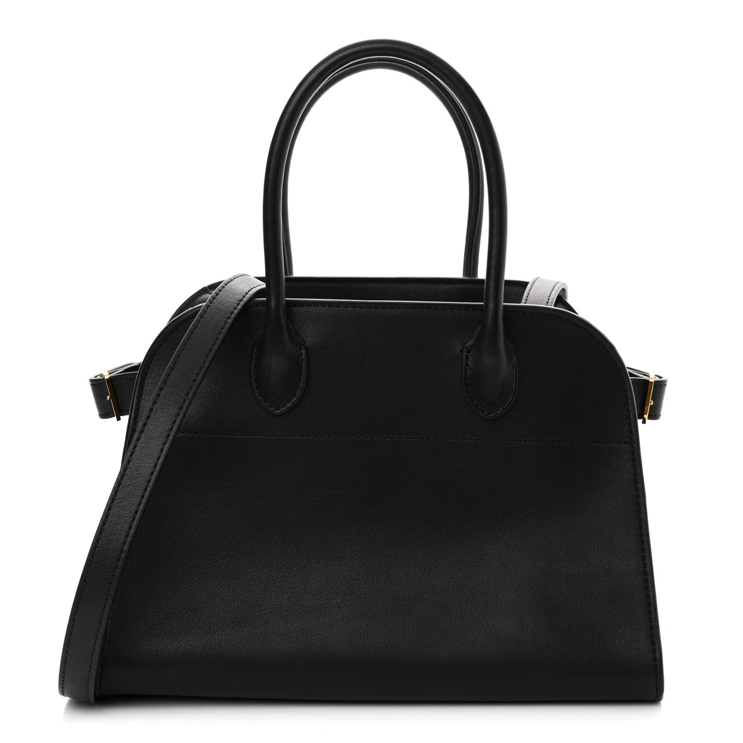 Polished Saddle Calfskin Soft Margaux 10 Bag Black