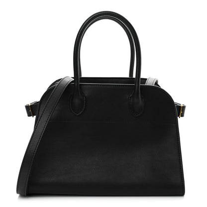 The Row Polished Saddle Calfskin Soft Margaux 10 Bag Black 1 of 9