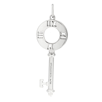 Tiffany 18K White Gold Diamond Atlas Pierced Key Pendant 3 of 5