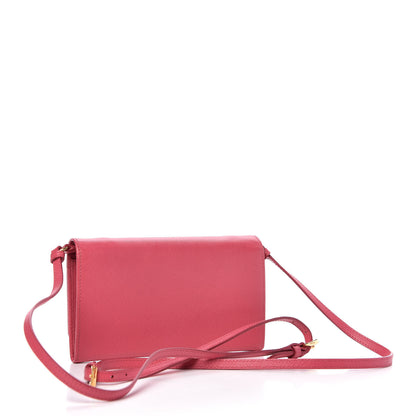Prada Saffiano Fiocco Bow Flap Wallet Peonia 3 of 10