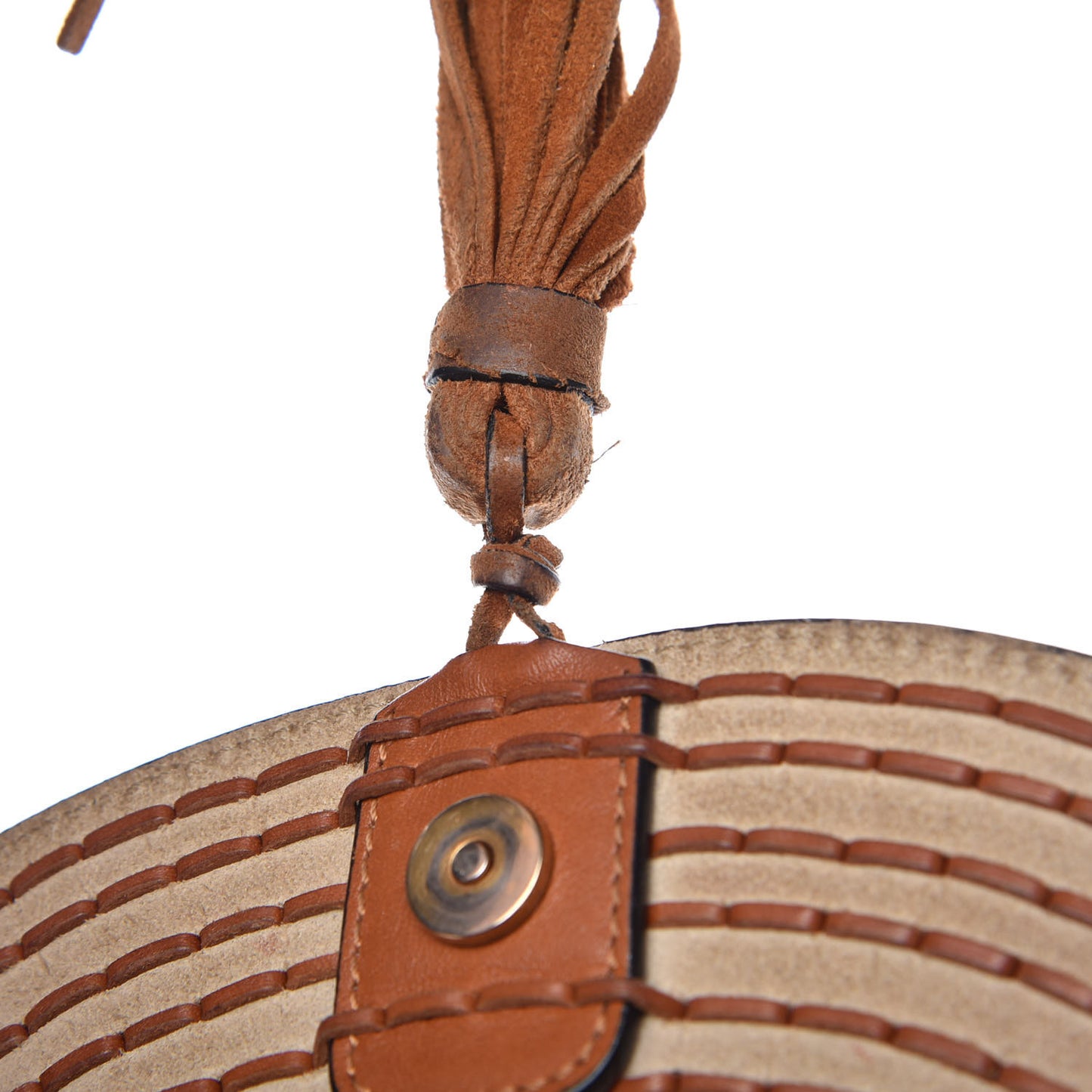 Calfskin Braided Medium Hudson Shoulder Bag Caramel
