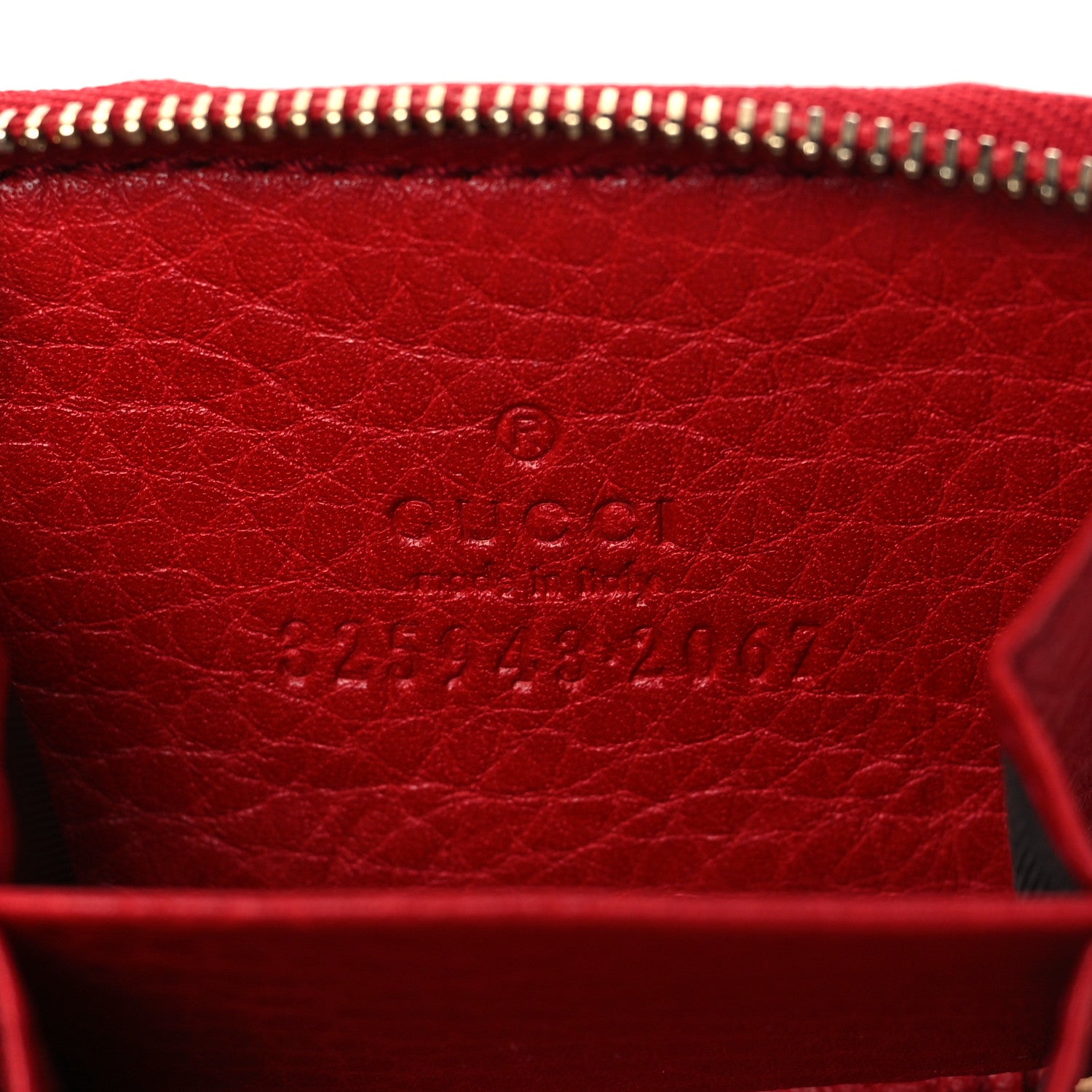 Gucci Pebbled Calfskin Soho Coin Purse Key Ring Red 5 of 6