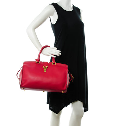 Saint Laurent Calfskin Medium Classic Cabas Y Red 2 of 7