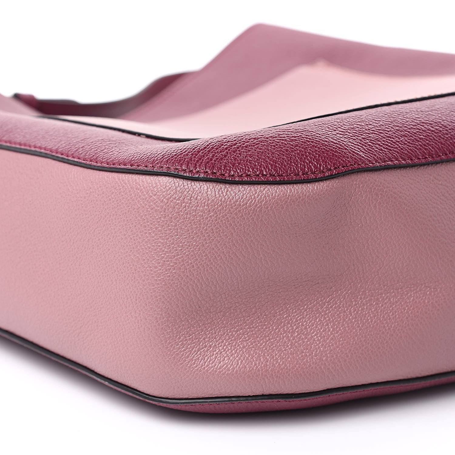 Burberry Soft Grain Calfskin Bi-Color Small Elmstone Hobo Dark Plum Dusty Pink 8 of 9