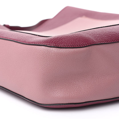 Burberry Soft Grain Calfskin Bi-Color Small Elmstone Hobo Dark Plum Dusty Pink 8 of 9