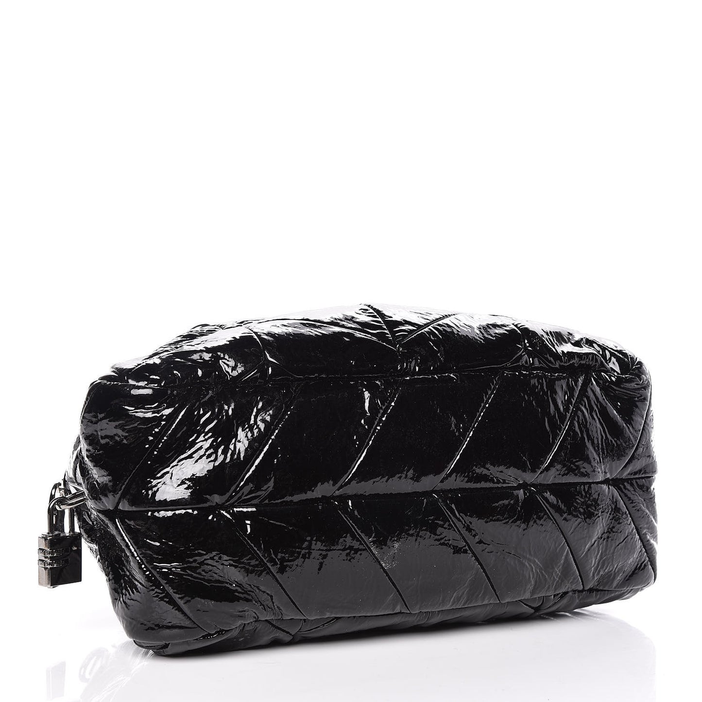 Vernice Chevron Dome Satchel Black