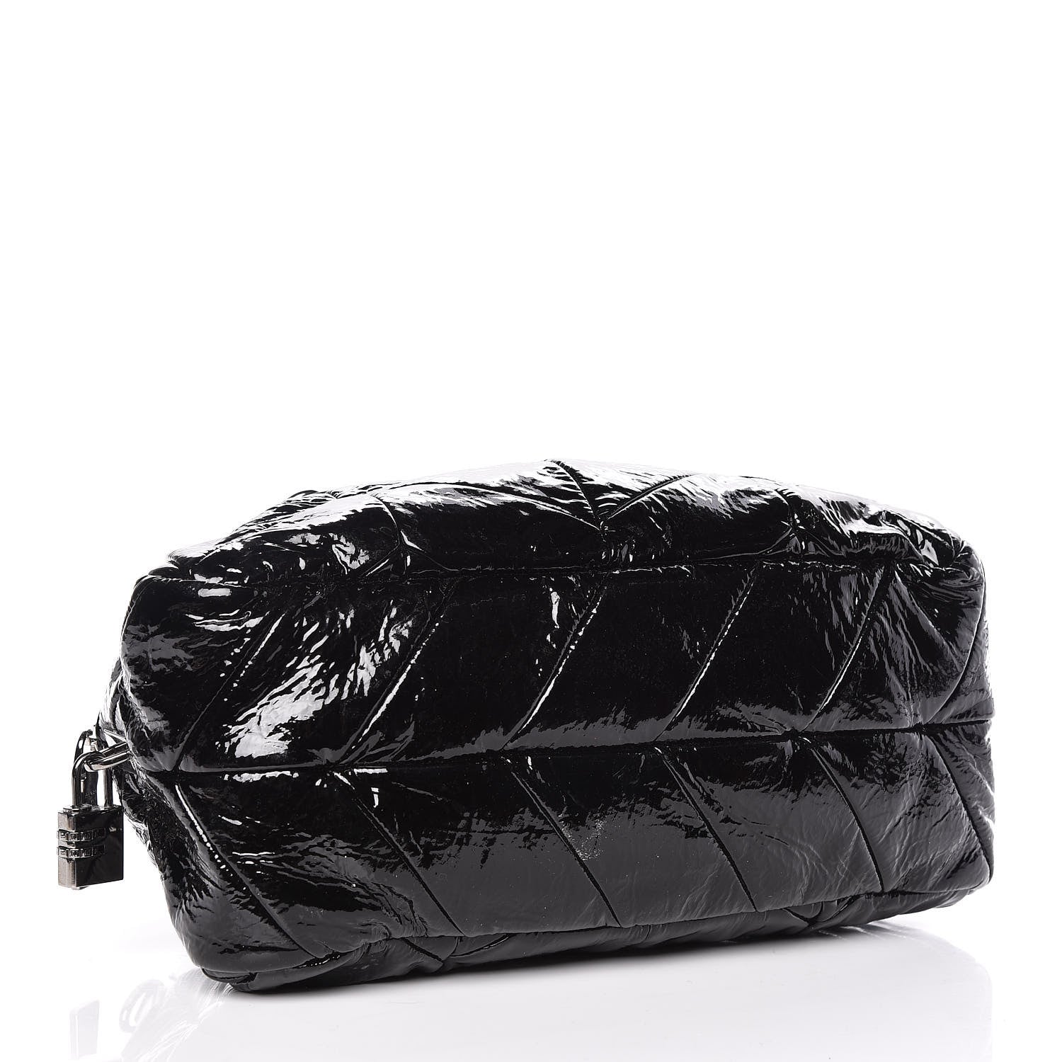 Prada Vernice Chevron Dome Satchel Black 4 of 12