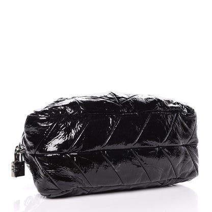 Prada Vernice Chevron Dome Satchel Black 4 of 12