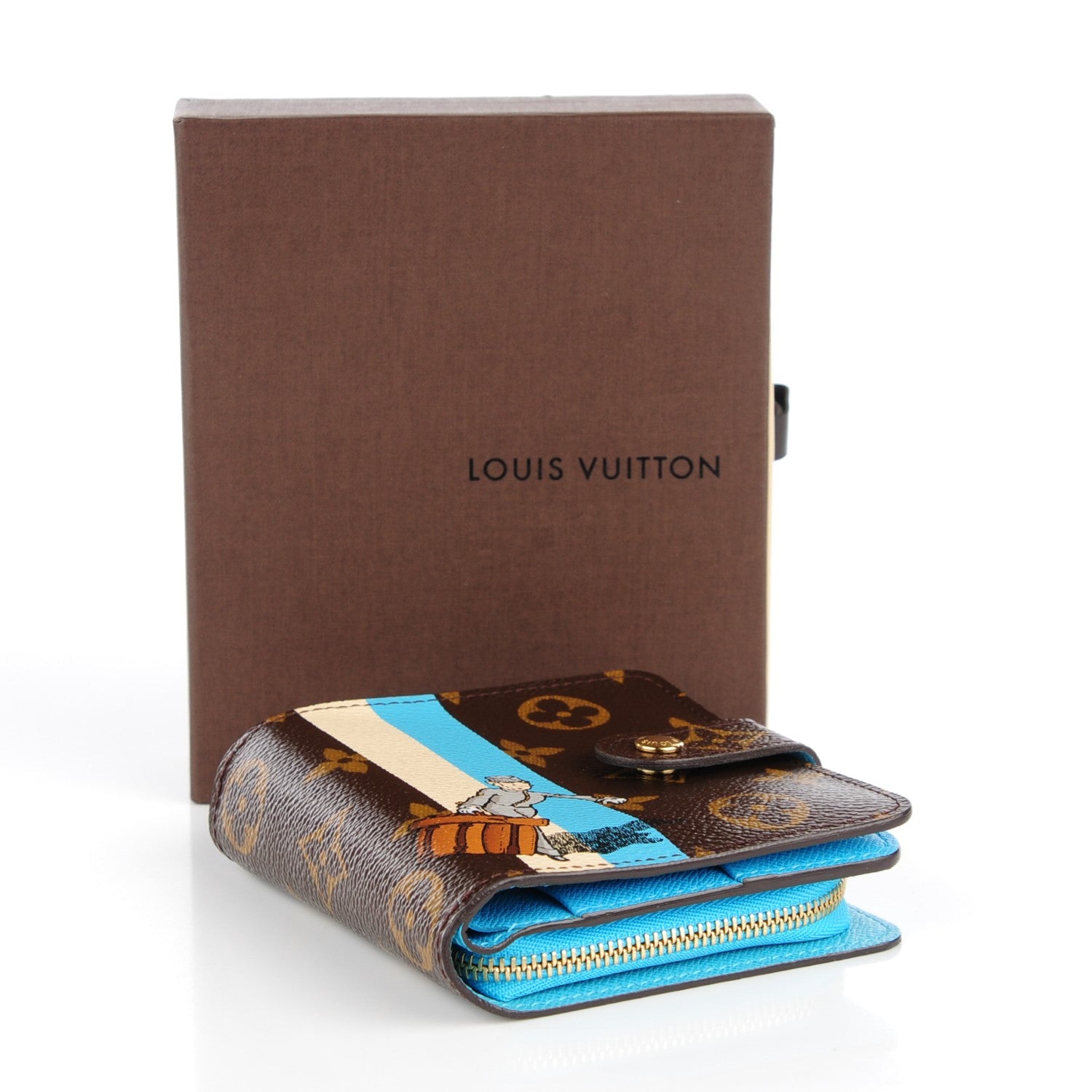Louis Vuitton Monogram Groom Compact Zip Wallet Blue 4 of 10