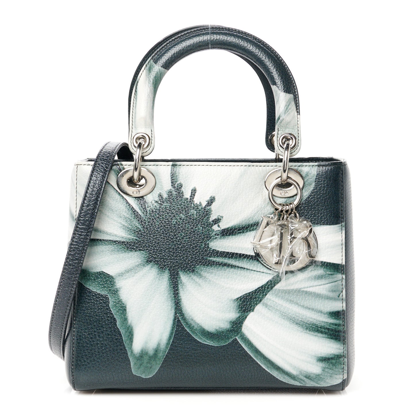 Deerskin Floral Printed Medium Lady Dior Green