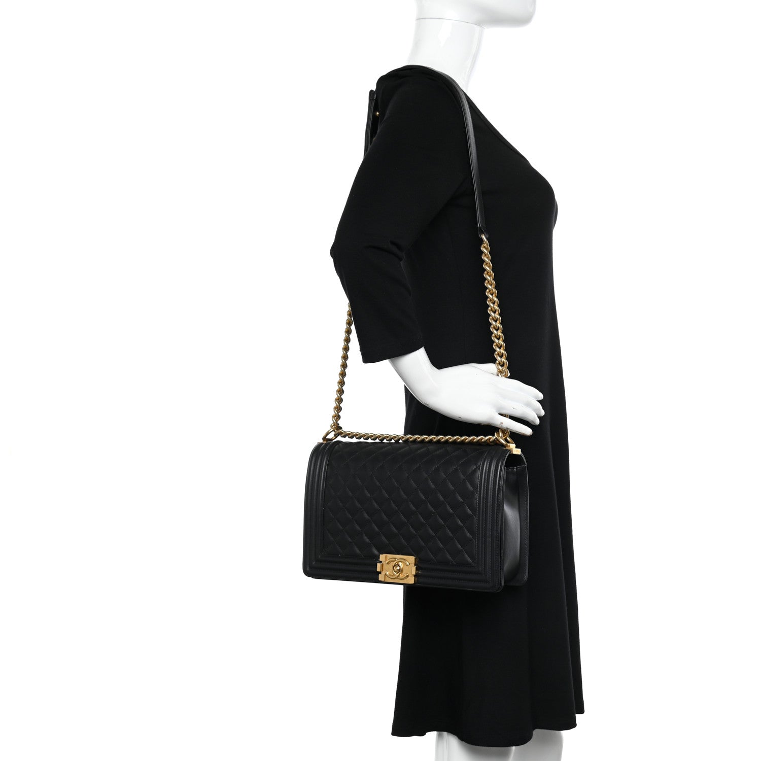 Chanel Calfskin Quilted New Medium Boy Flap Black 2 of 20