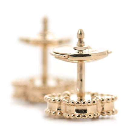 Van Cleef & Arpels 18K Yellow Gold Mother of Pearl Sweet Alhambra Earrings 3 of 6