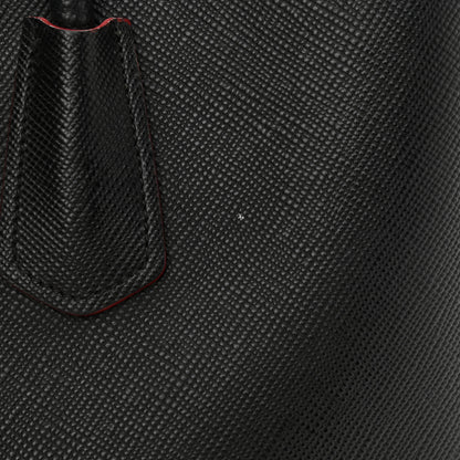 Prada Saffiano Cuir Medium Double Bag Black Fuoco 12 of 24