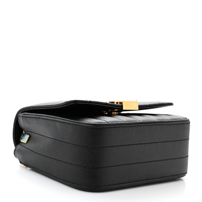 Saint Laurent Grain De Poudre Matelasse Monogram Small Vicky Chain Bag Black 4 of 10