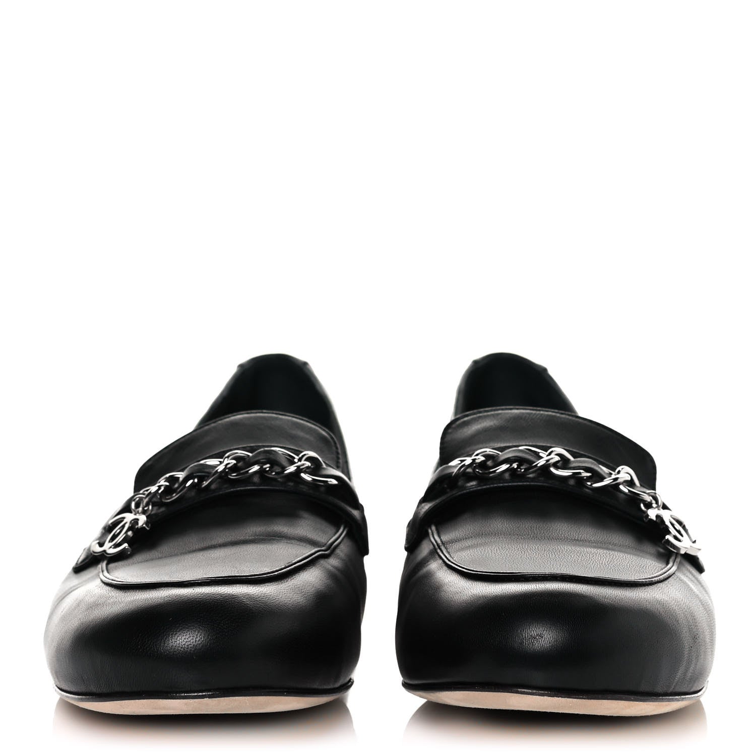 Chanel Calfskin CC Chain Loafers 42 Black 2 of 8
