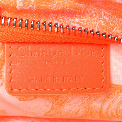 Christian Dior Embroidered Toile De Jouy Diortravel Zipped Pouch Orange 6 of 11