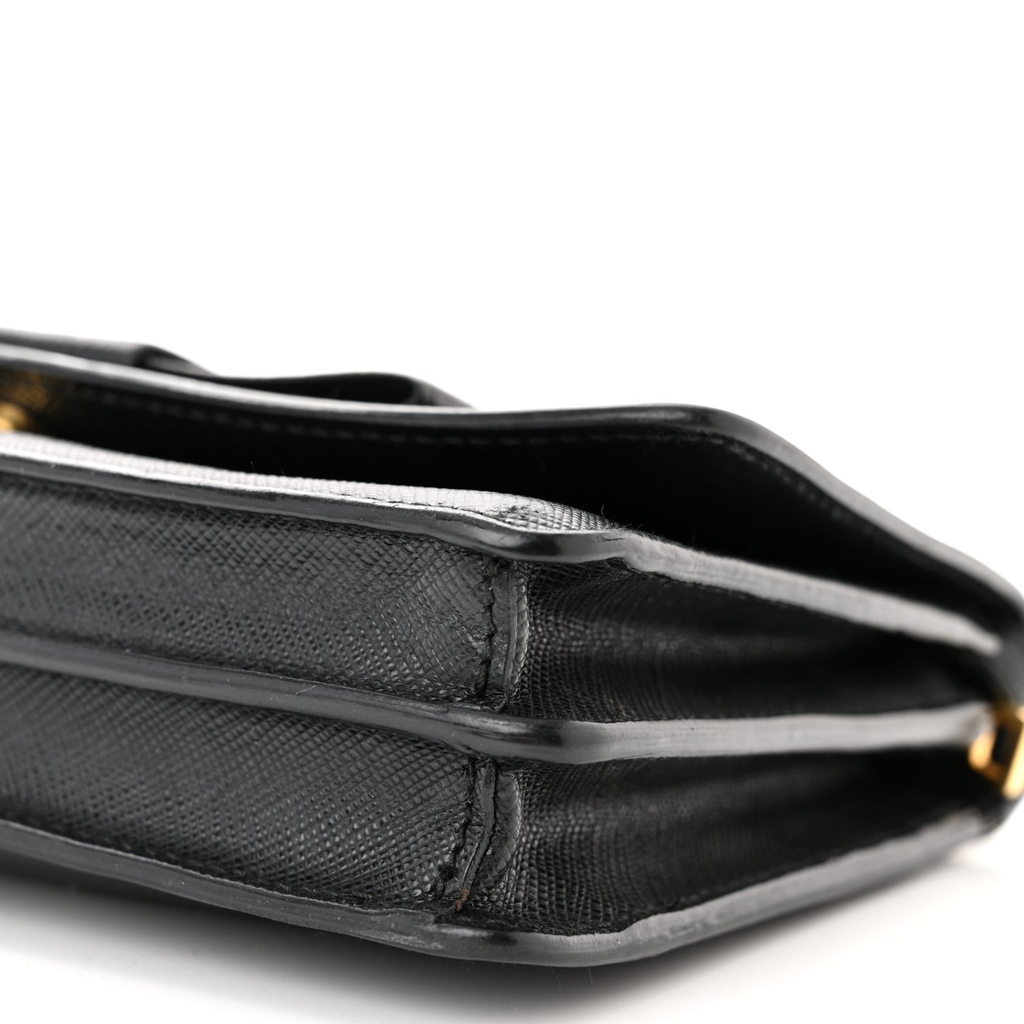 Saffiano Lux Bow Crossbody Bag Black