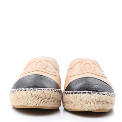Chanel Lambskin CC Espadrilles 41 Beige Black 2 of 8