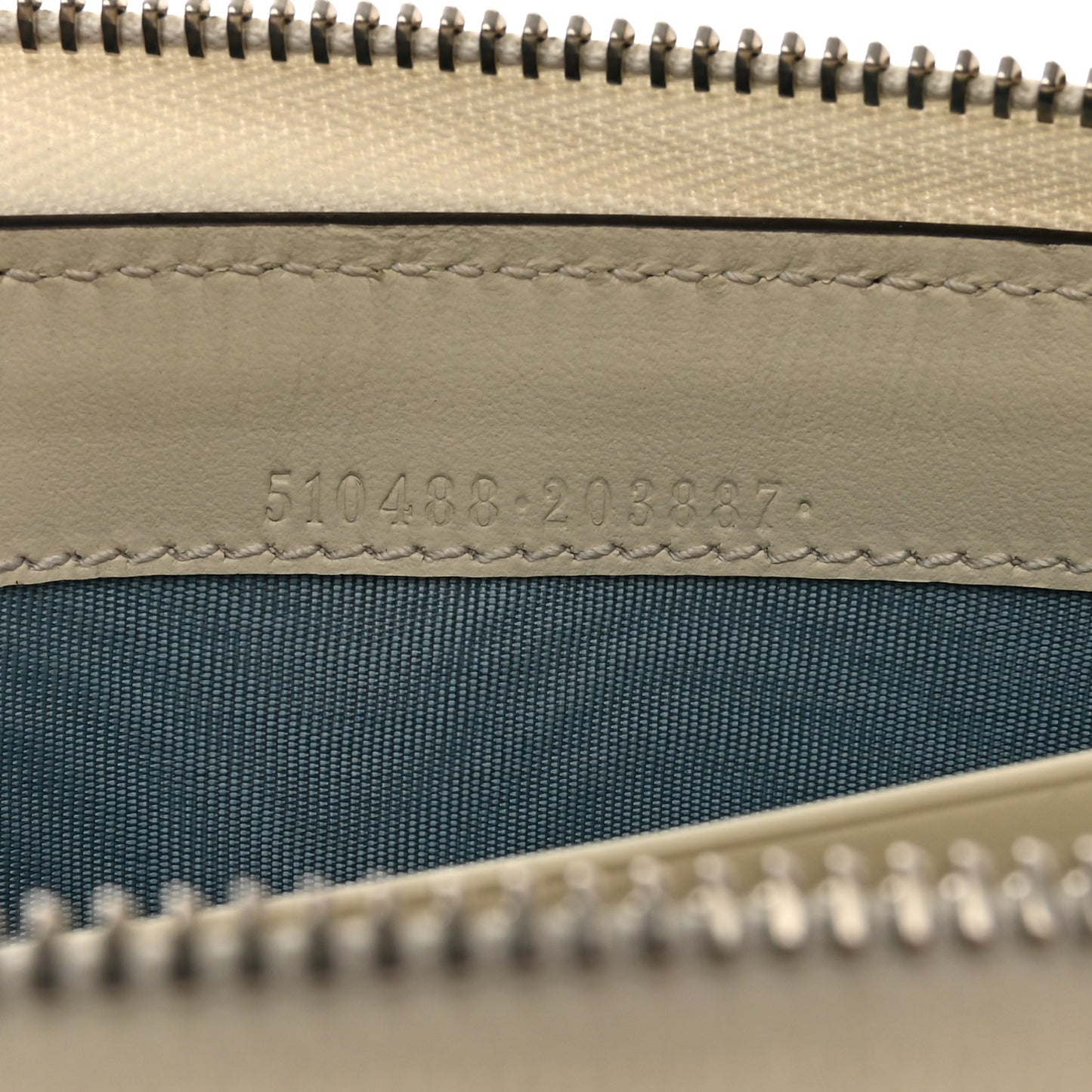 X SEGA Calfskin GUCCY Stars Zip Around Wallet Mystic White Gold