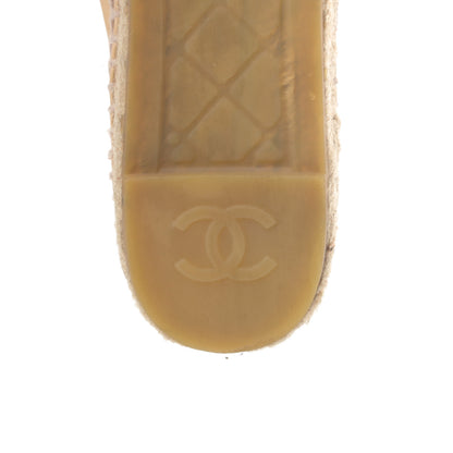 Chanel Lambskin CC Espadrilles 39 Beige Black 8 of 11