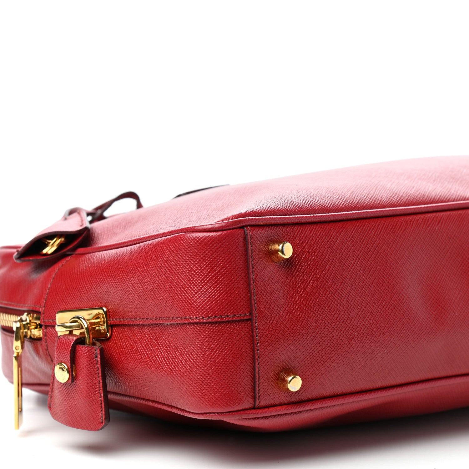Prada Saffiano Lux Petite Bowler Fuoco 7 of 9