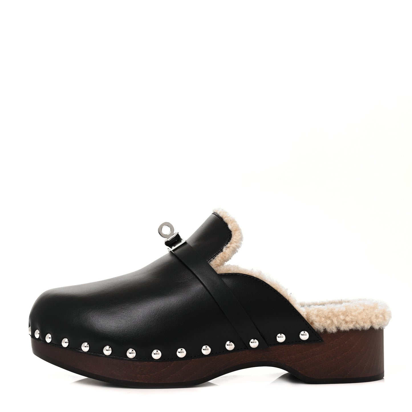 Calfskin Woolskin Carlotta Mules 37 Black