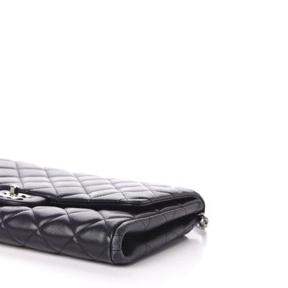 Chanel Lambskin Quilted Clutch With Chain Flap Navy 7 of 11