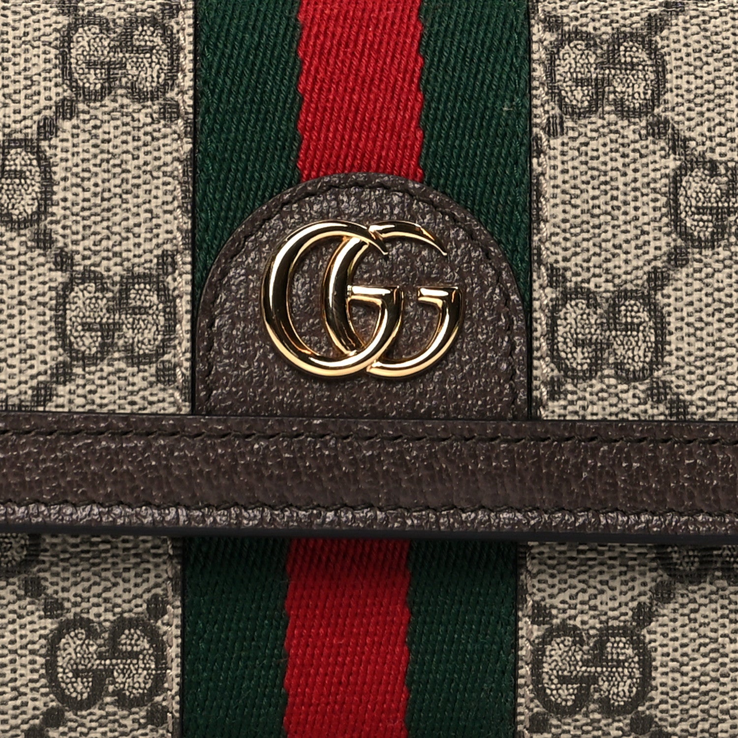 Gucci GG Supreme Monogram Web Ophidia Continental Wallet Brown 8 of 8