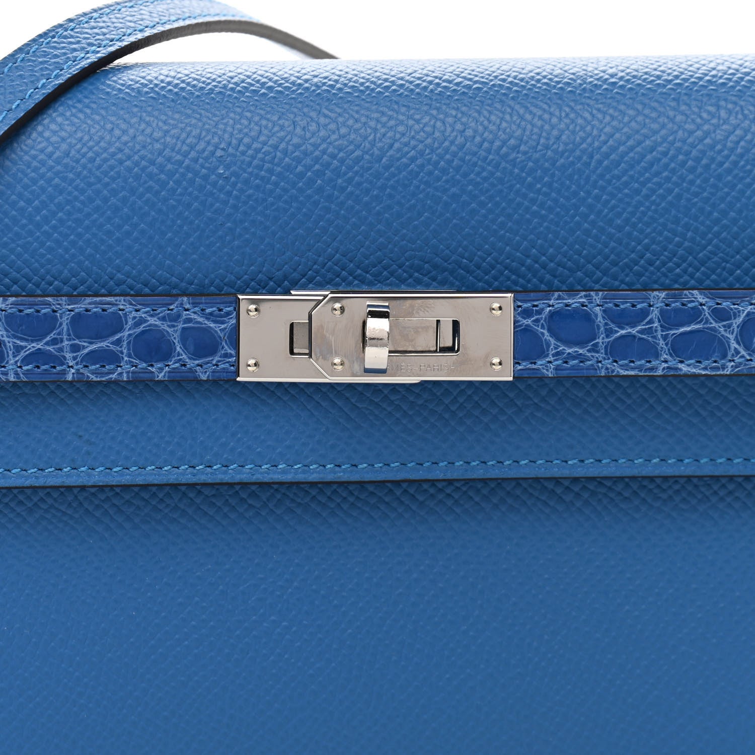 Hermes Epsom Shiny Alligator Touch Kelly Wallet To Go Mykonos Bleu Zellige 8 of 11