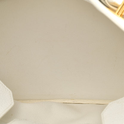Hermes Taurillon Clemence JPG Birkin 42 White 5 of 27