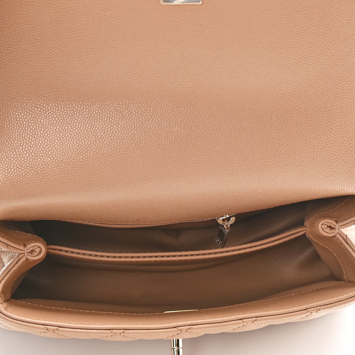 Caviar Quilted Mini Coco Handle Flap Brown