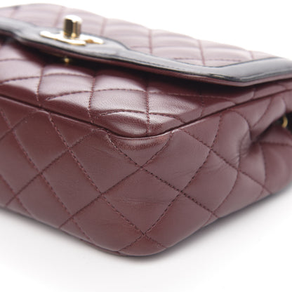 Chanel Lambskin Quilted Mini Two Tone Day Flap Burgundy 10 of 15