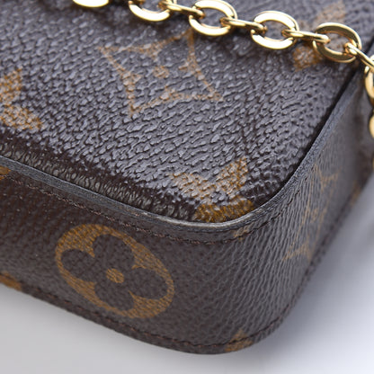 Louis Vuitton Monogram Pochette Felicie Chain Wallet Fuchsia 11 of 12