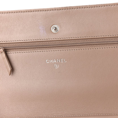 Chanel Vinyl Lipstick Wallet On Chain WOC Beige 8 of 14