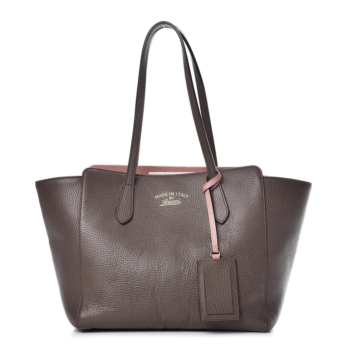 Dollar Calfskin Small Swing Tote Grey Field Soft Pink
