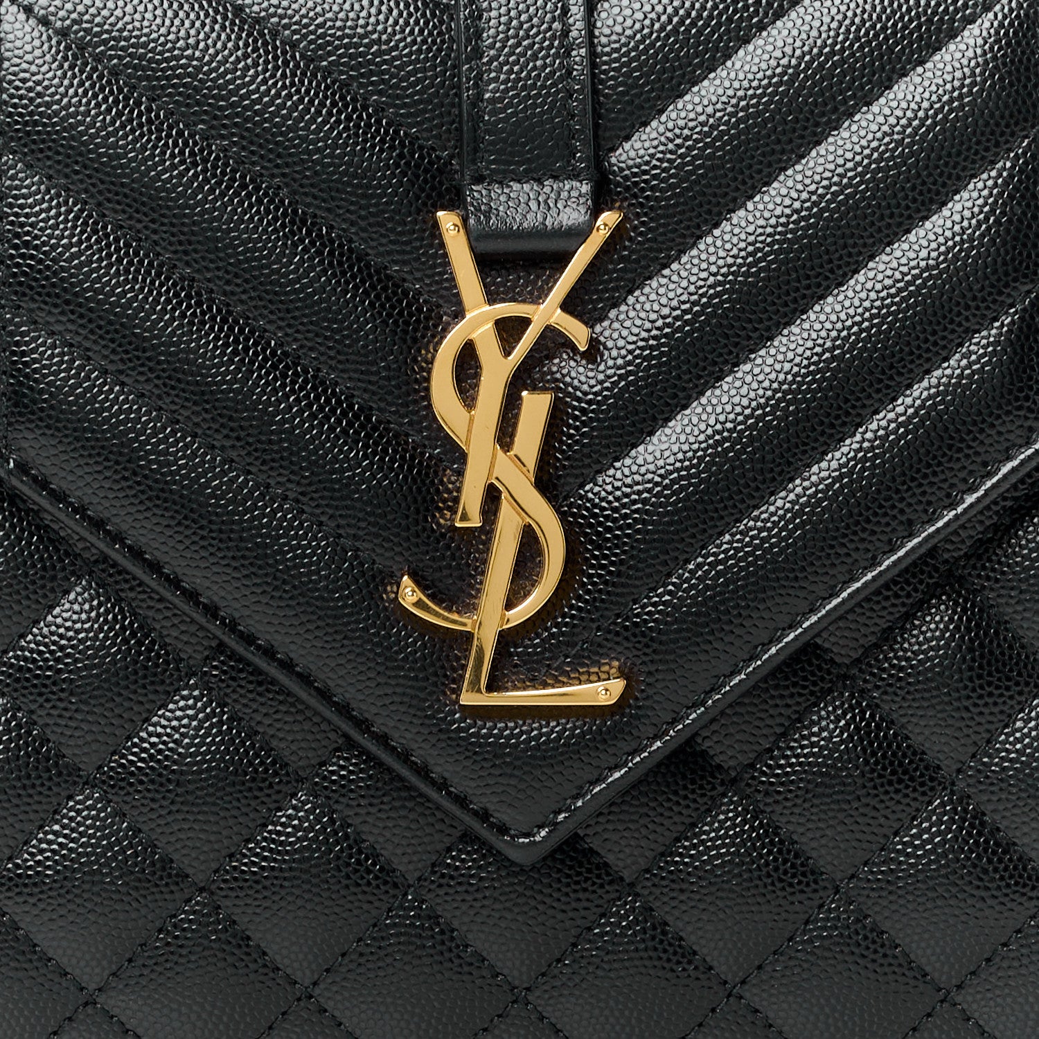 Saint Laurent SAINT LAURENT Grain De Poudre Textured Mixed Matelasse Triquilt Medium Monogram Satchel Black 9 of 13