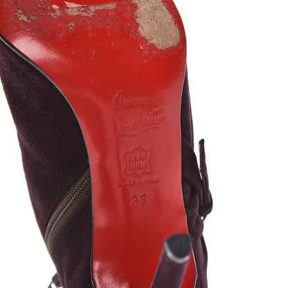 Christian Louboutin Veau Velours 85 Ankle Boots 36 Prune 8 of 16