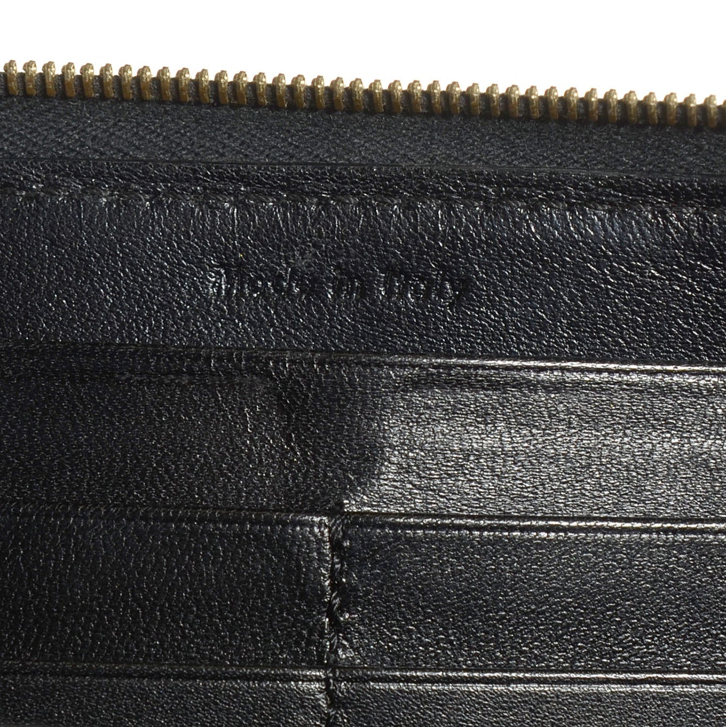 Lambskin Large Zip Around Multifunction Wallet Black