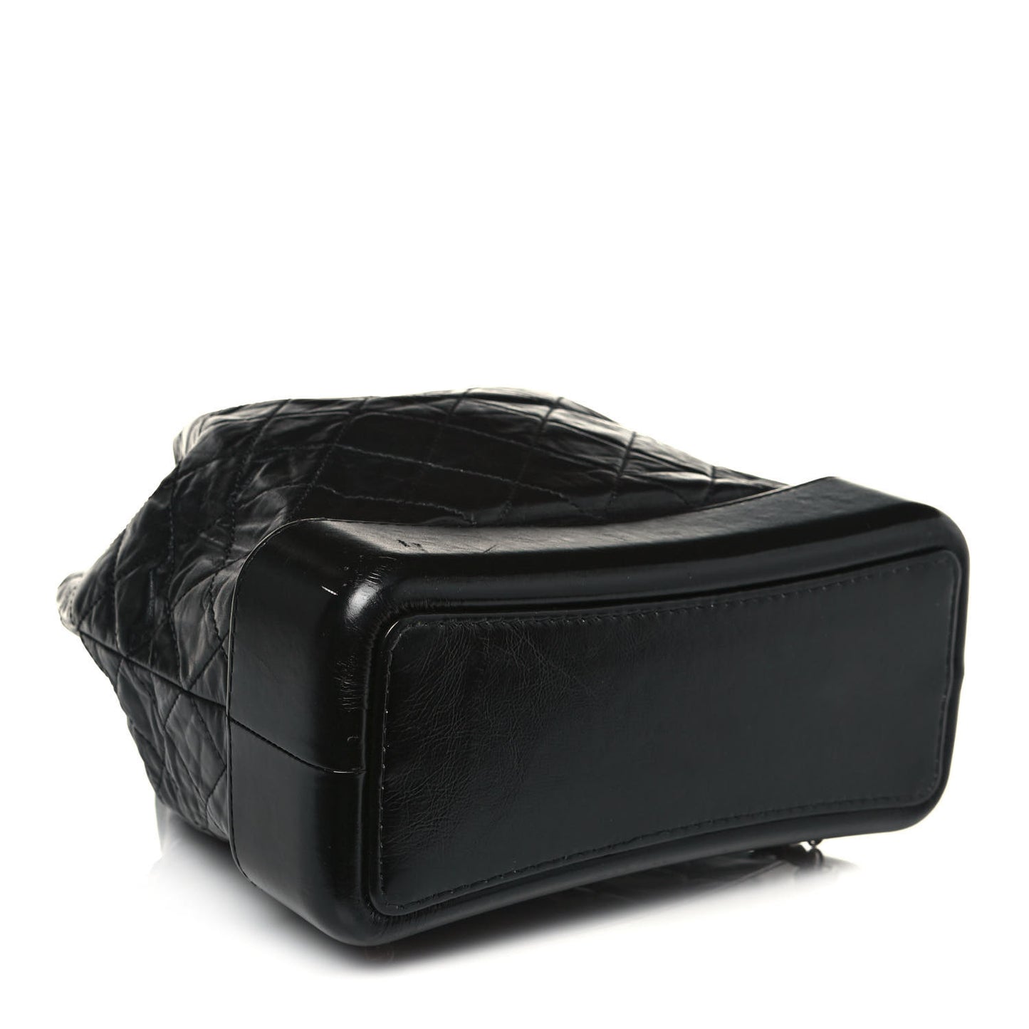 Aged Calfskin Quilted Gabrielle Backpack Black