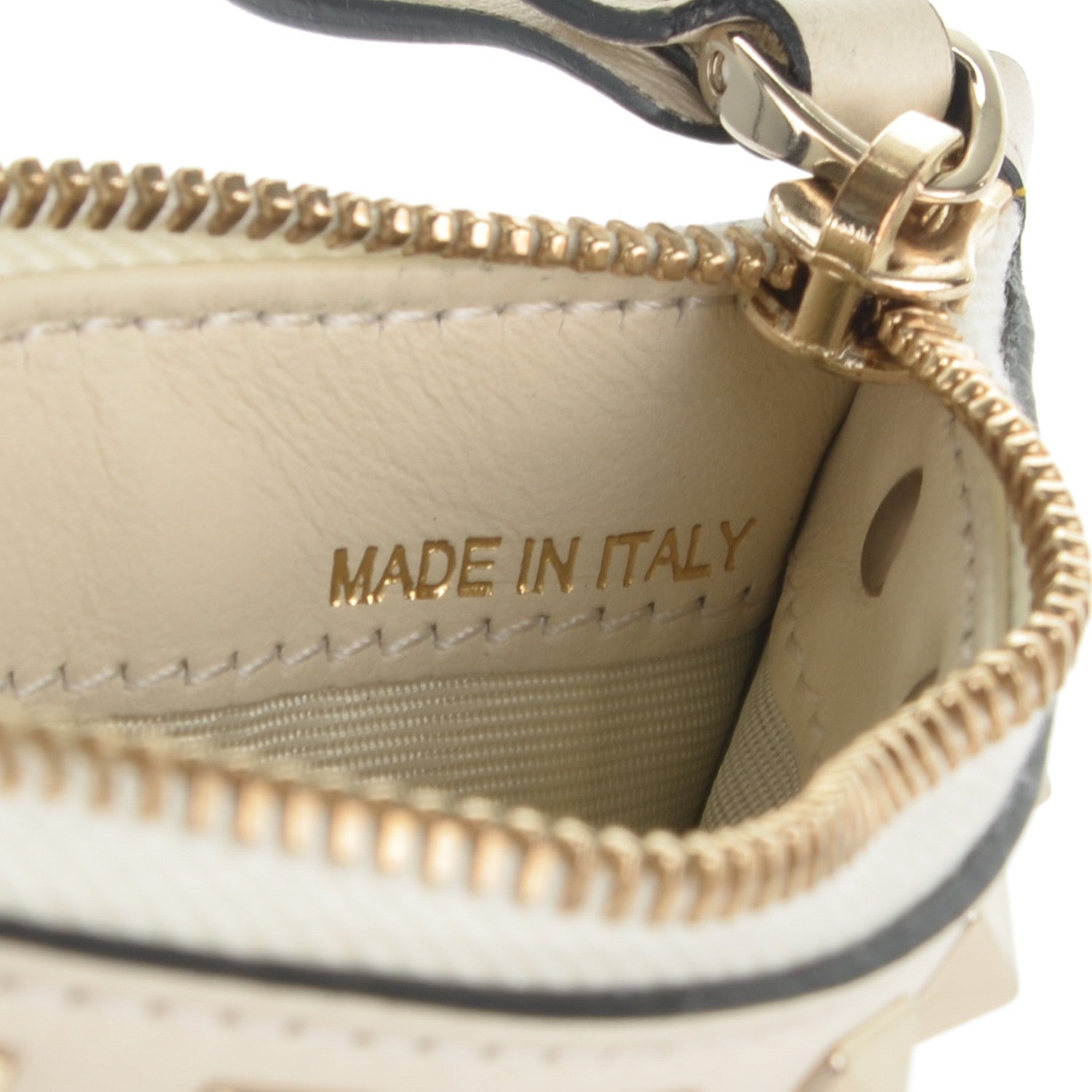 Valentino Garavani Vitello Rockstud Coin Case Card Holder Ivory 7 of 7