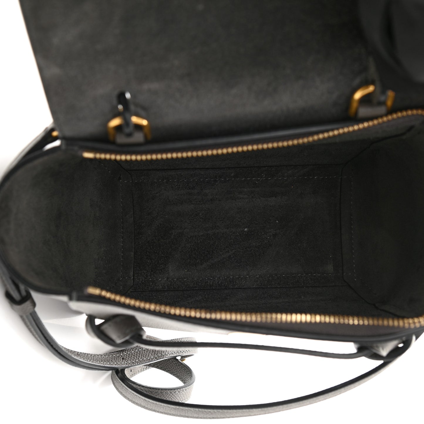 Grained Calfskin Nano Belt Bag Grey
