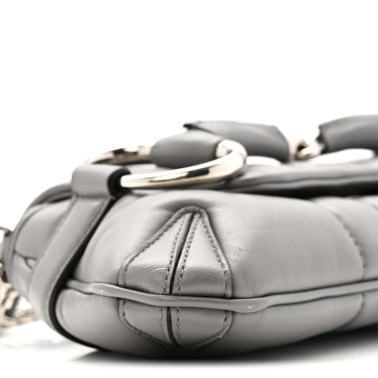 Gucci Nappa Vertical Matelasse Small Maxi Horsebit Chain Shoulder Bag Gray 9 of 14