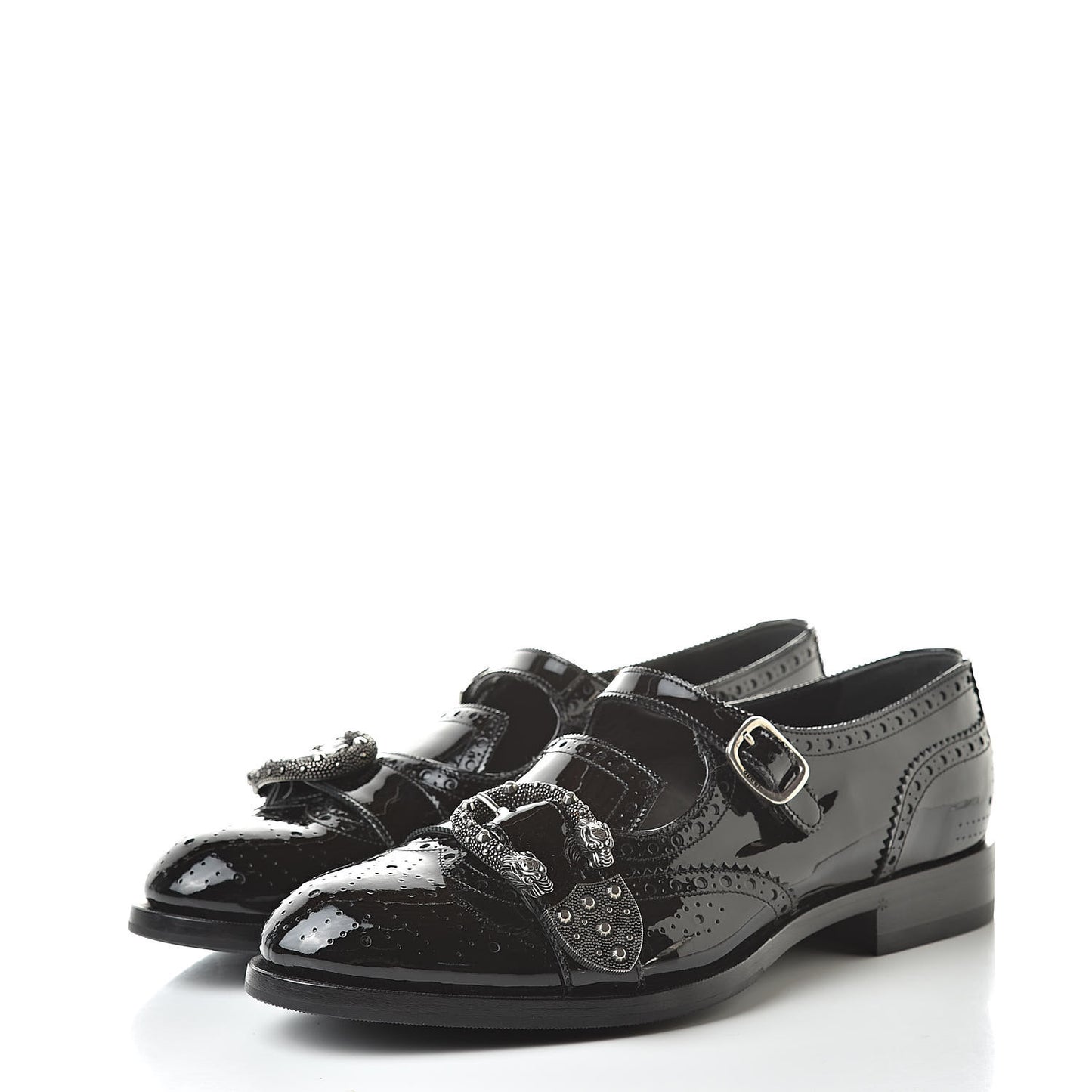 Vernice Crystal Bee Embroidered Mens Queercore Brogue Monk Strap Loafers 9 Black