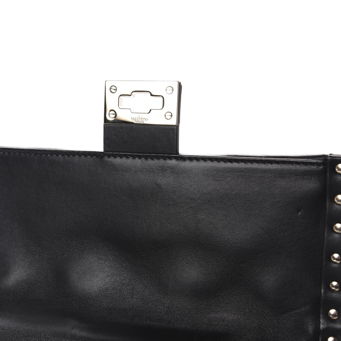 Lambskin VLTN Print Candystud Top Handle Bag Black